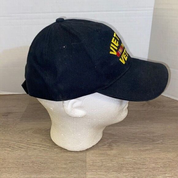 Vietnam Veteran Hat Black USA Military Eagle Crest Brand Cap Embroidered - Picture 5 of 7